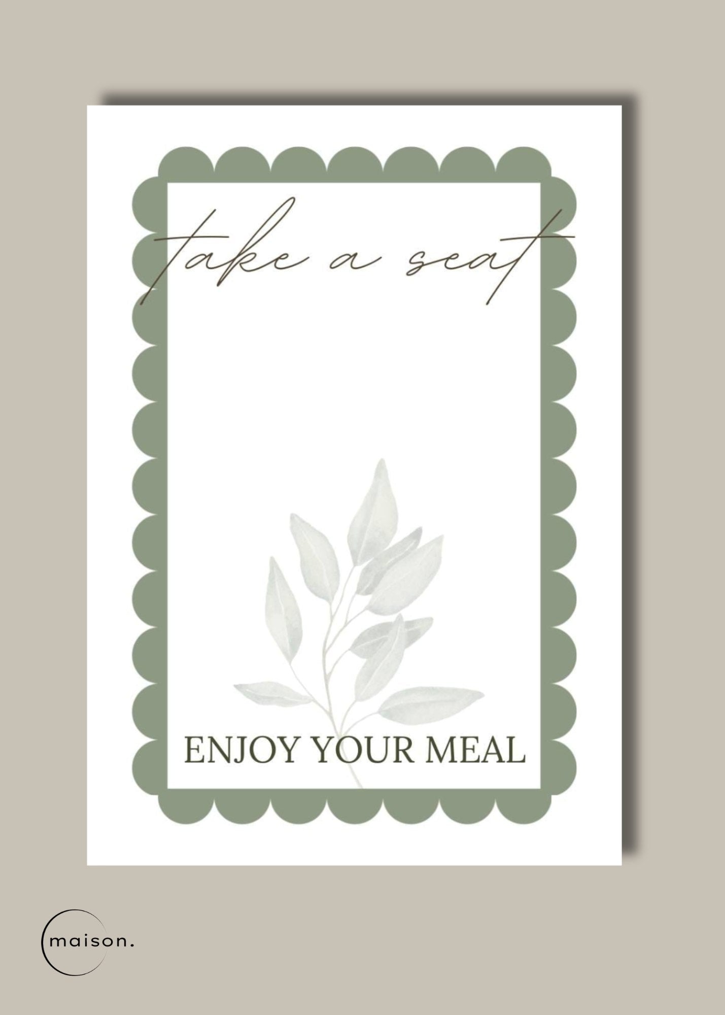Scalloped Stem Name Place Cards | 30 Pack