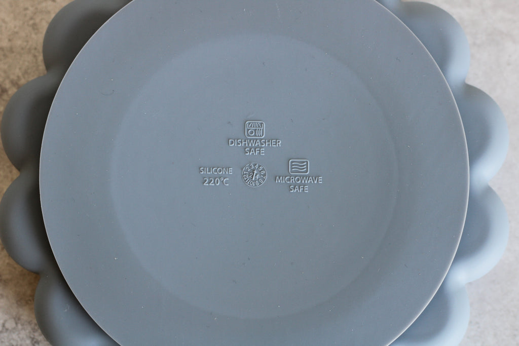 Blue Grey Pink Children's 3 piece suction plate set