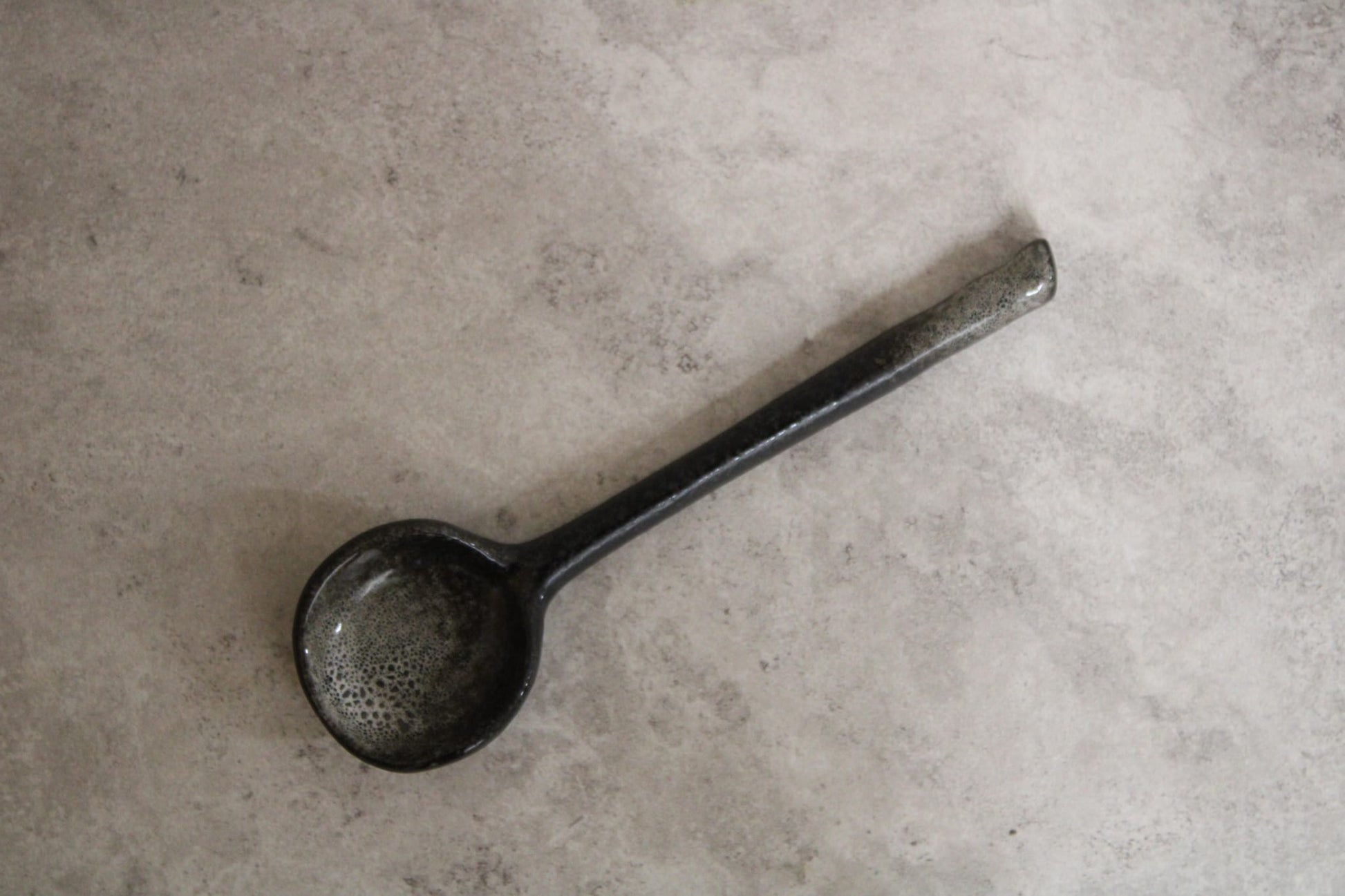 Black Ceramic Spoon - 16cm