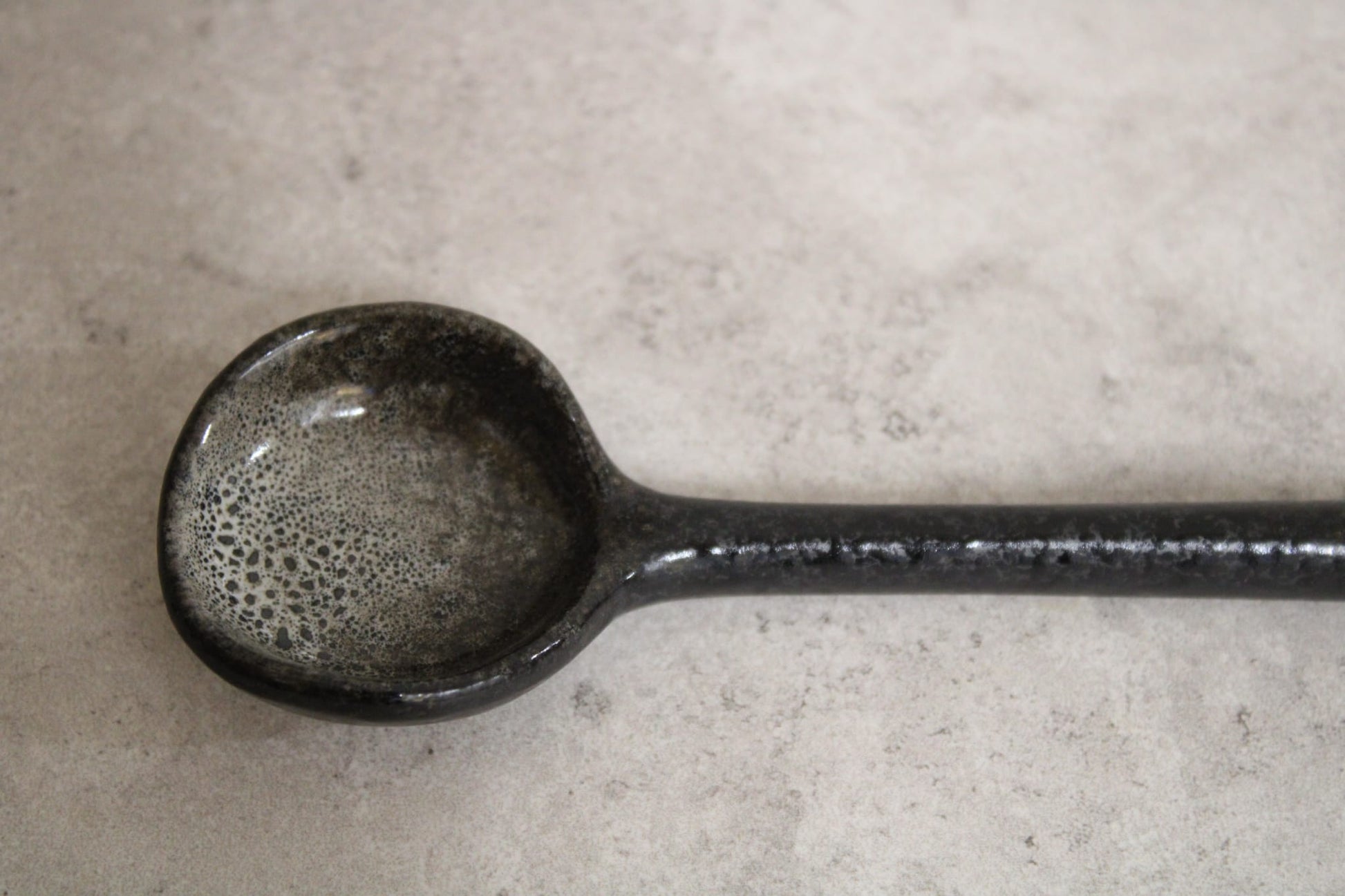 Black Ceramic Spoon - 16cm