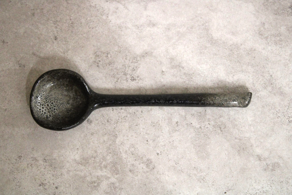 Black Ceramic Spoon - 16cm