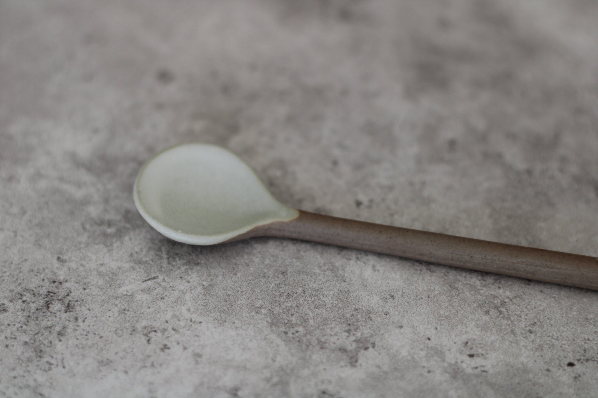 Brown and Cream Ceramic Teaspoon
