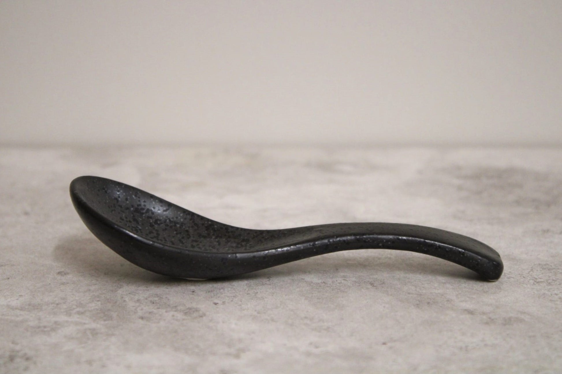 Black Ceramic Spoon - 14cm