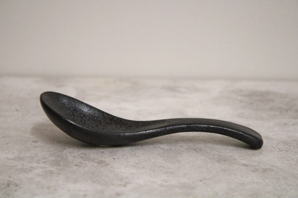 Black Ceramic Spoon - 14cm
