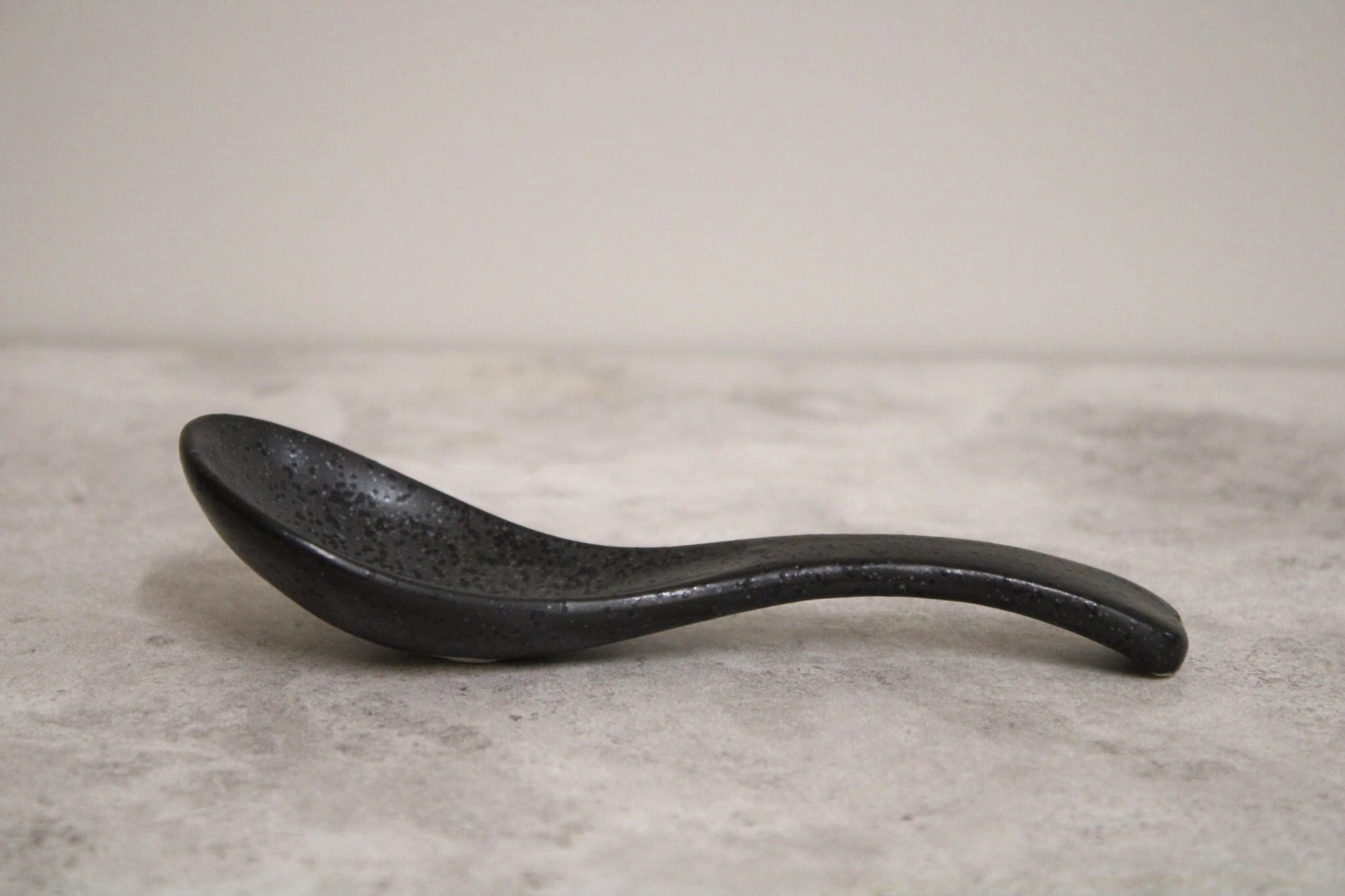 Black Ceramic Spoon - 14cm