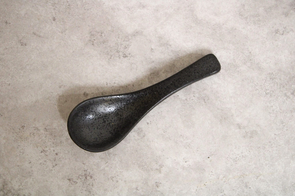Black Ceramic Spoon - 14cm