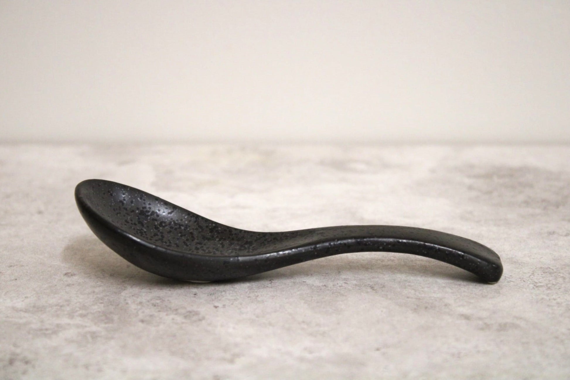 Black Ceramic Spoon - 14cm