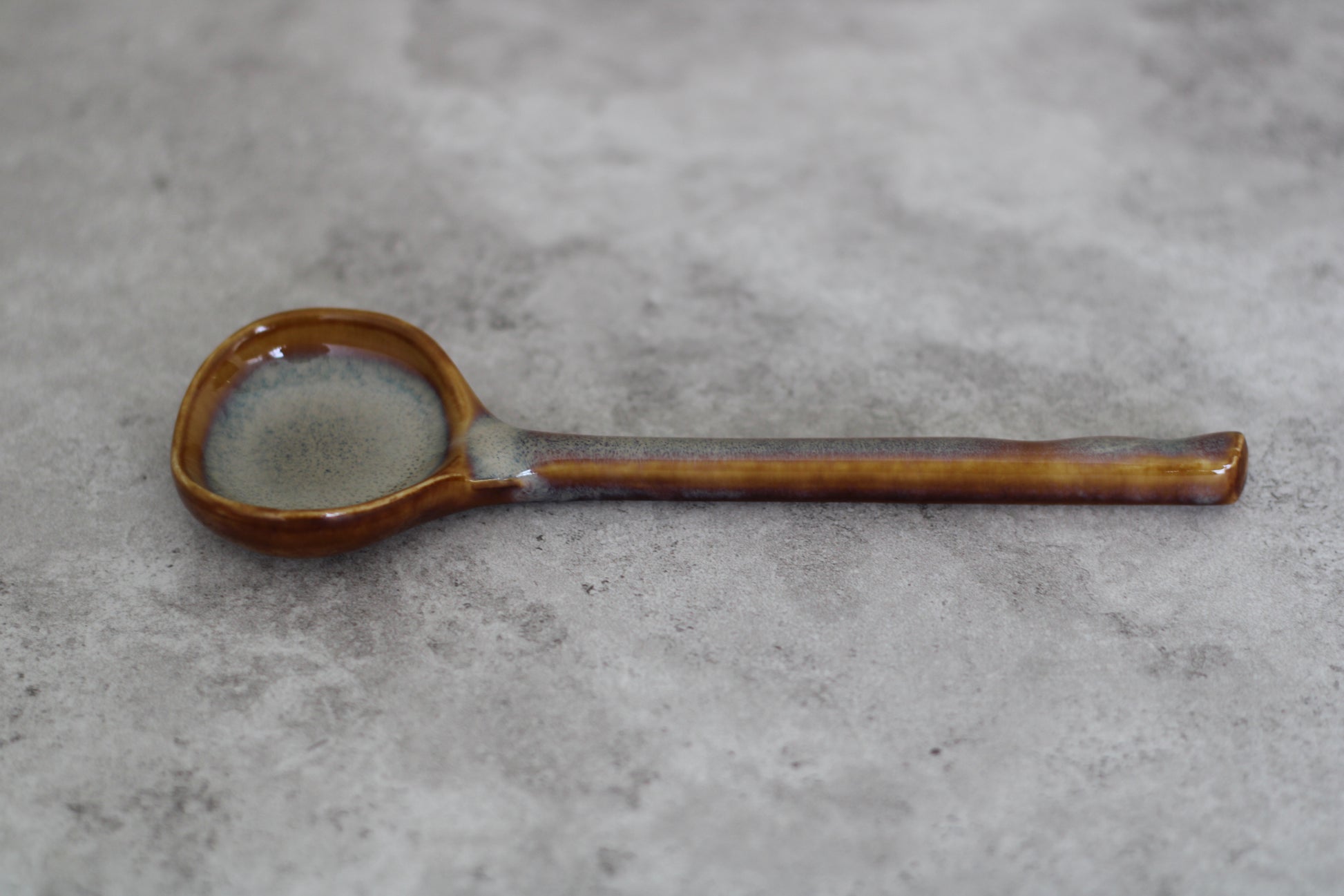 Beige/Brown Ceramic Spoon - 16cm