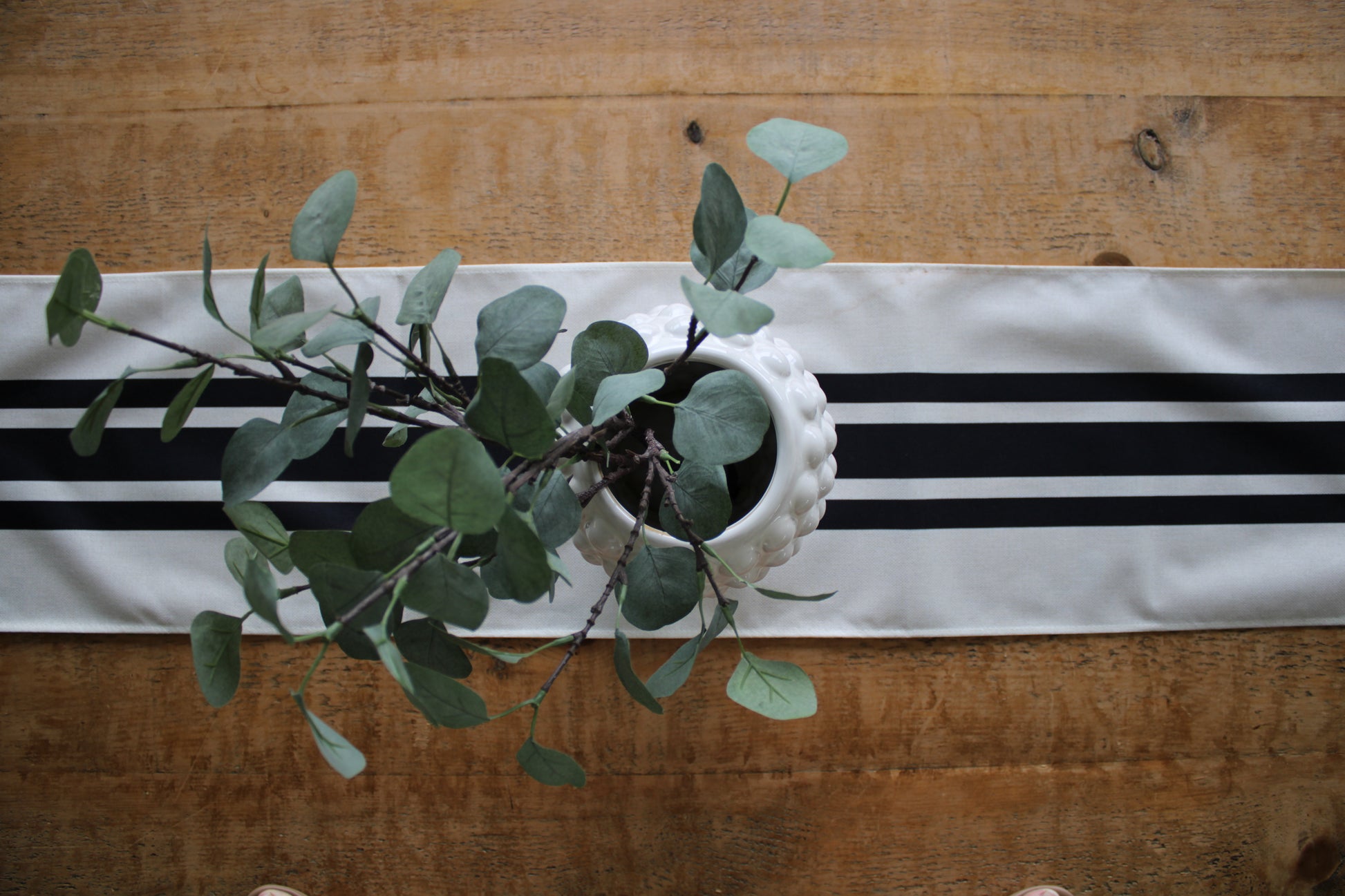 Black and Cream Table Runner