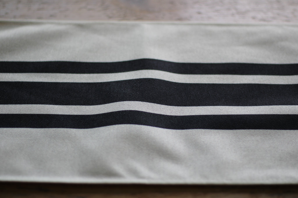 Black and Cream Table Runner