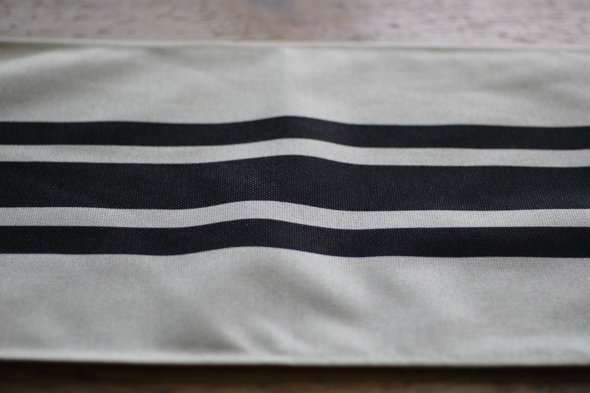 Black and Cream Table Runner