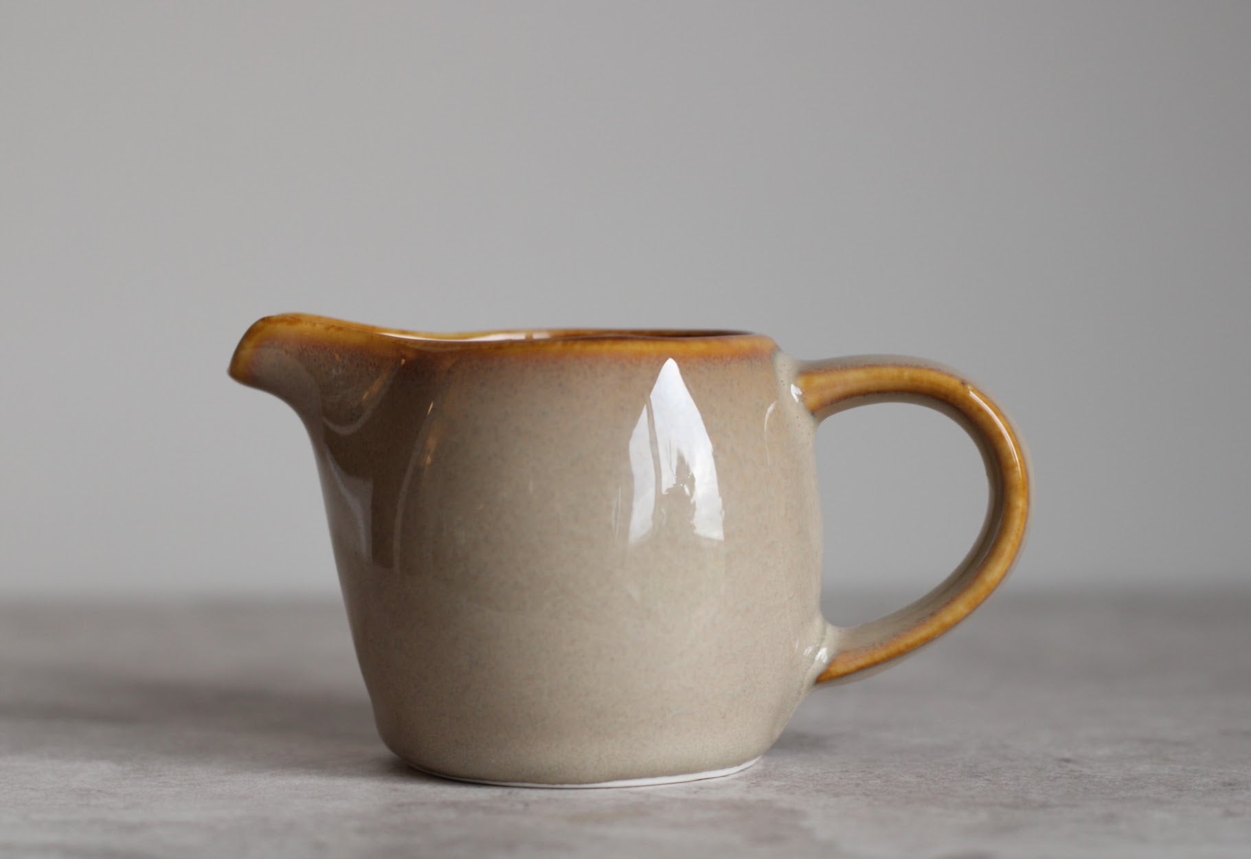 Beige Ceramic Jug with Handle