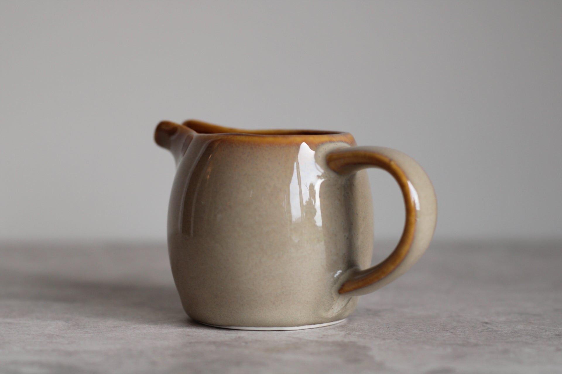 Beige Ceramic Jug with Handle