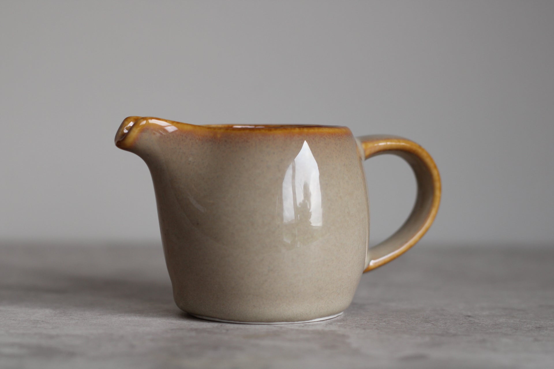 Beige Ceramic Jug with Handle