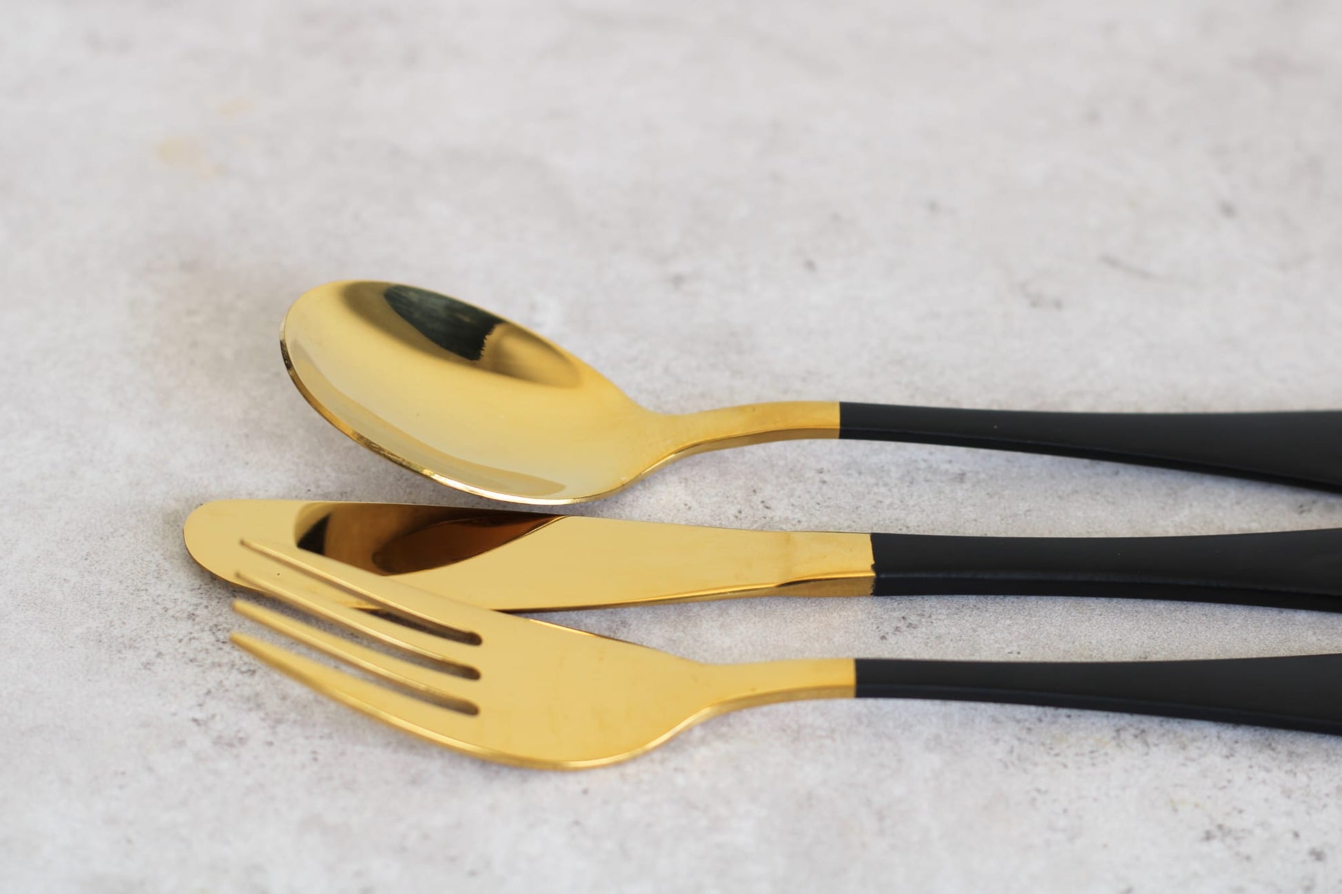 Black and Gold Children's 3 piece cutlery set
