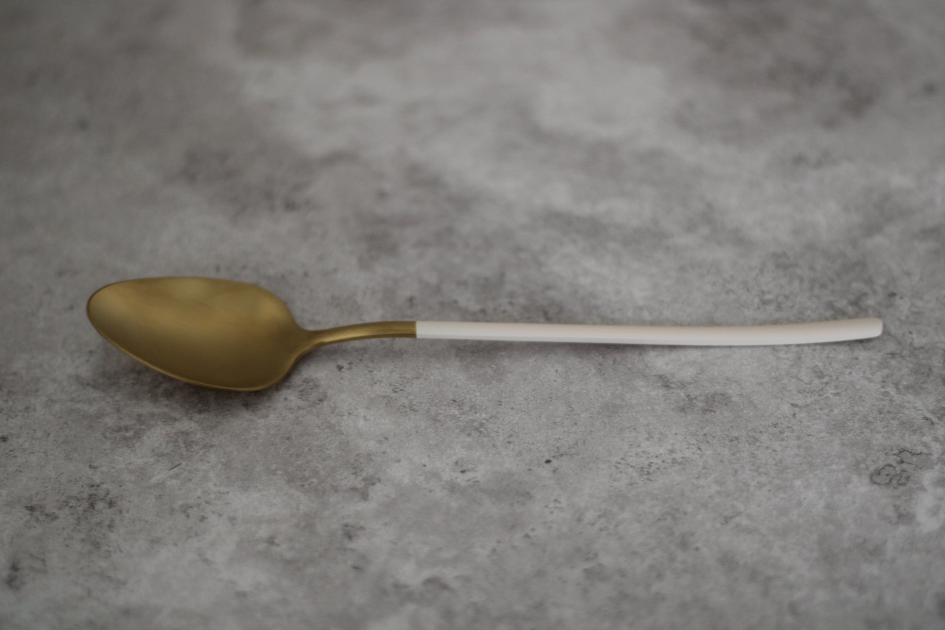 Beige and Gold Stainless Steel Dip Spoon - 18cm