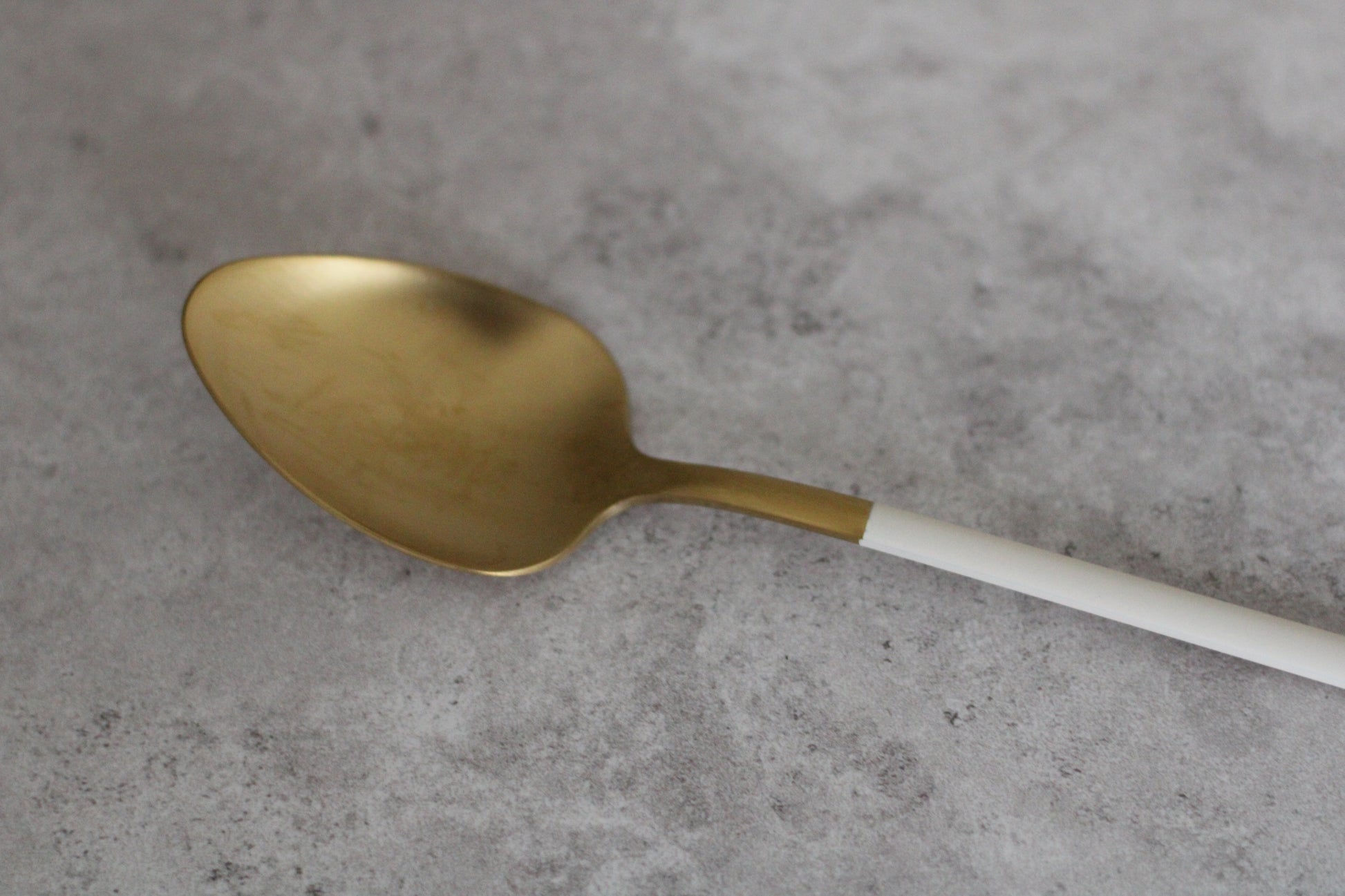 Beige and Gold Stainless Steel Serving Spoon 22x4.5cm