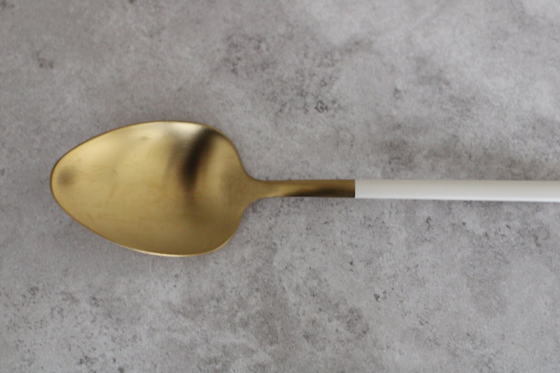 Beige and Gold Stainless Steel Serving Spoon 22x4.5cm