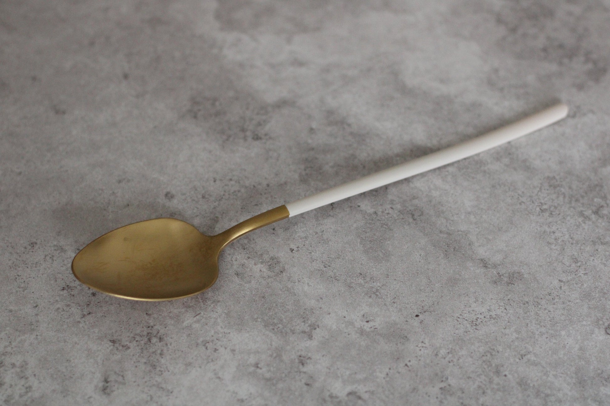 Beige and Gold Stainless Steel Serving Spoon 22x4.5cm