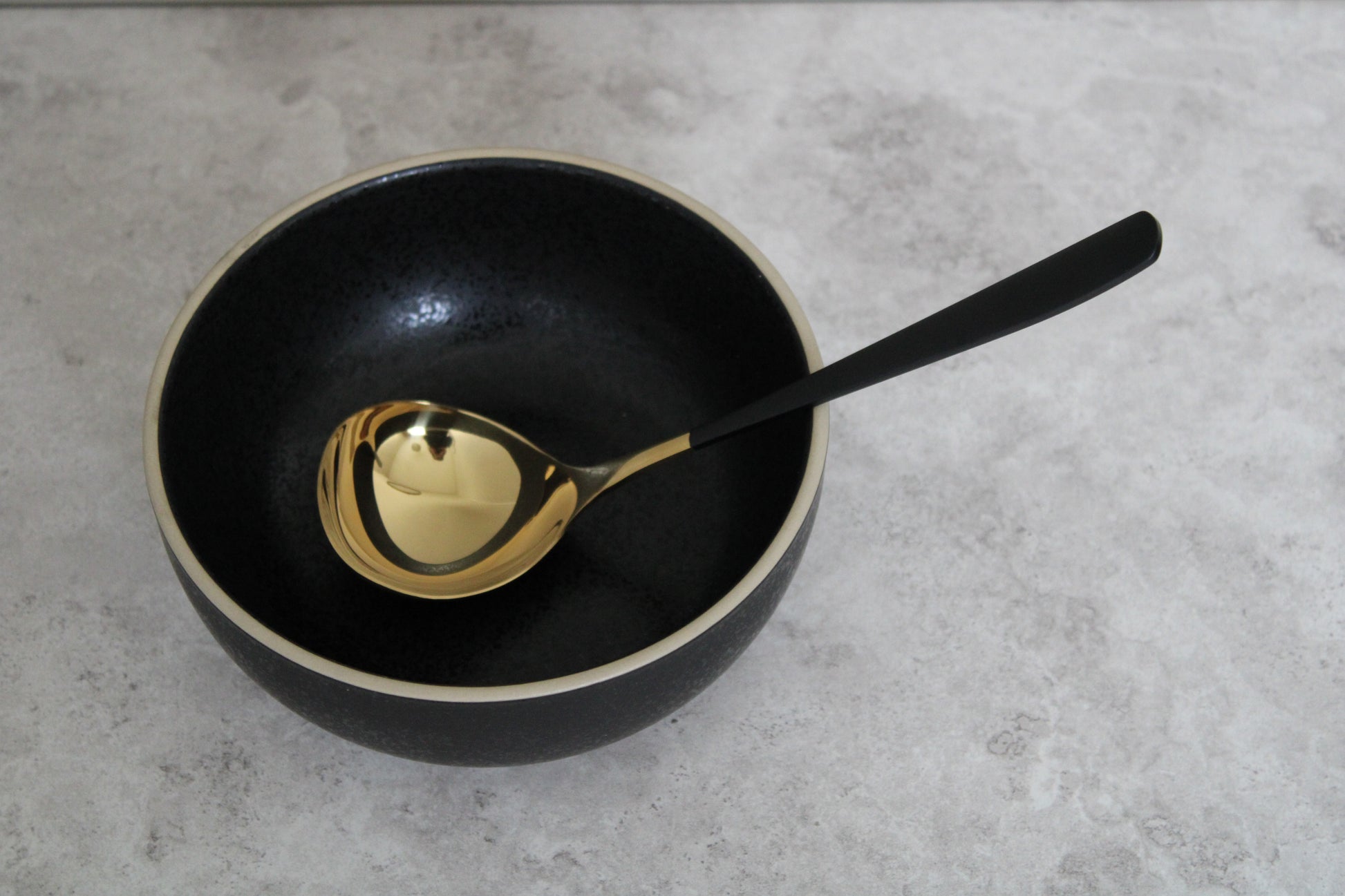 Black and Gold Serving Ladle - 20cm