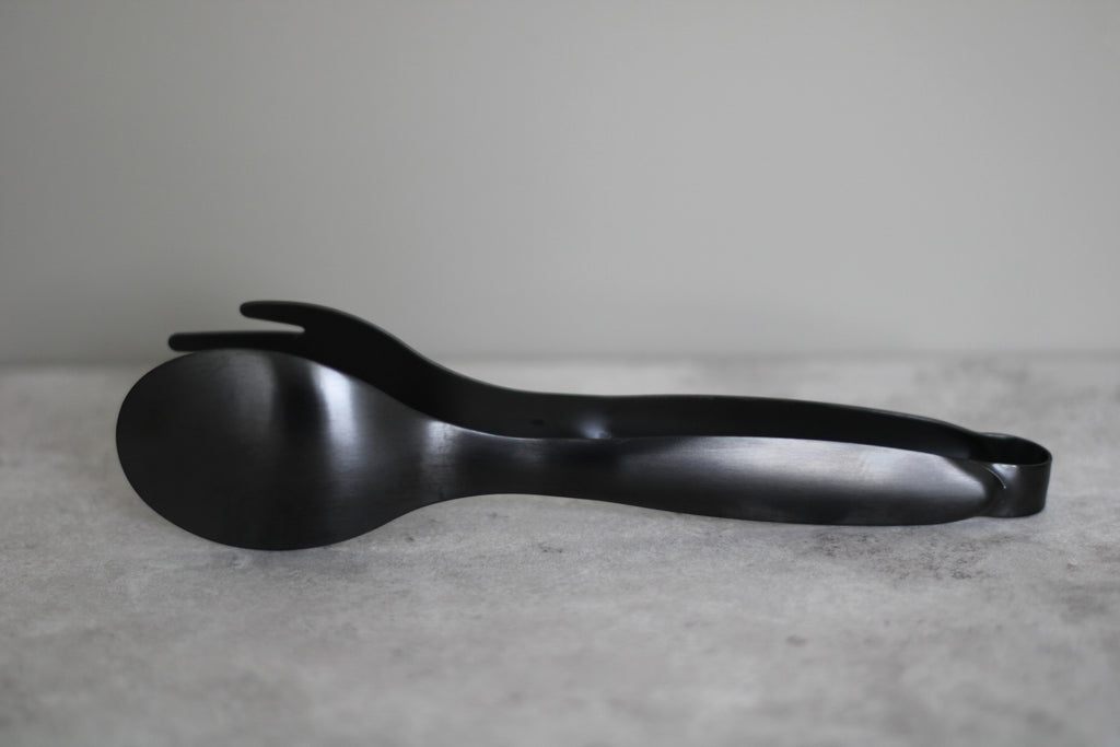 Black Stainless Steel Serving Tongs - 20cm