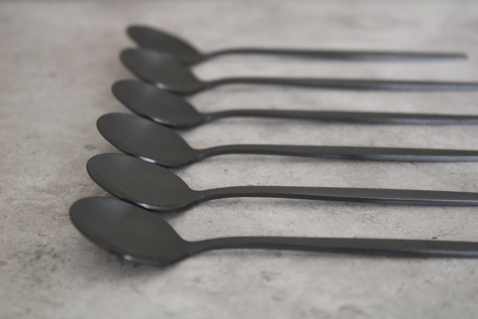 Black Stainless Steel Teaspoons - Set of 6