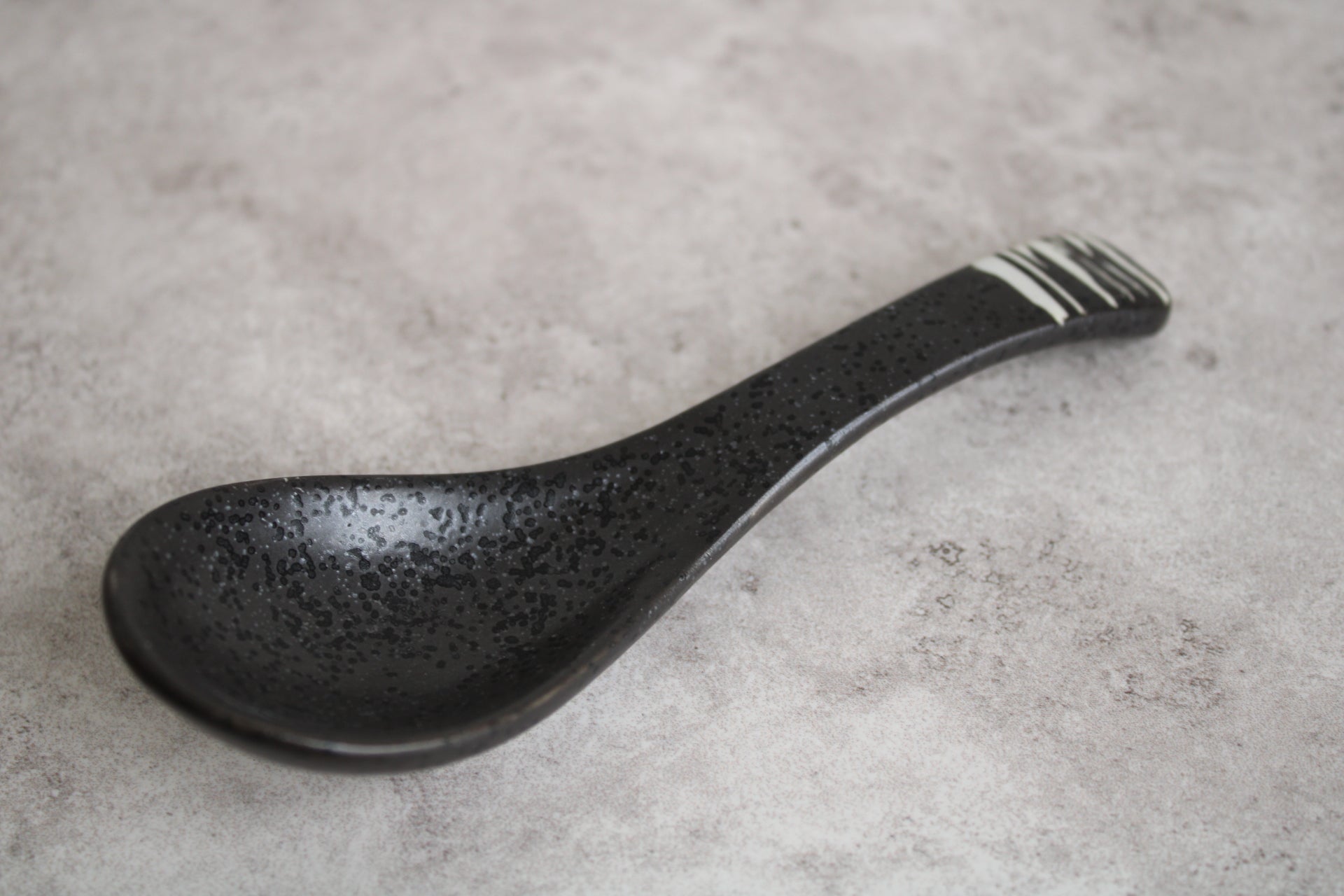 Black White Ceramic Spoon - 14cm