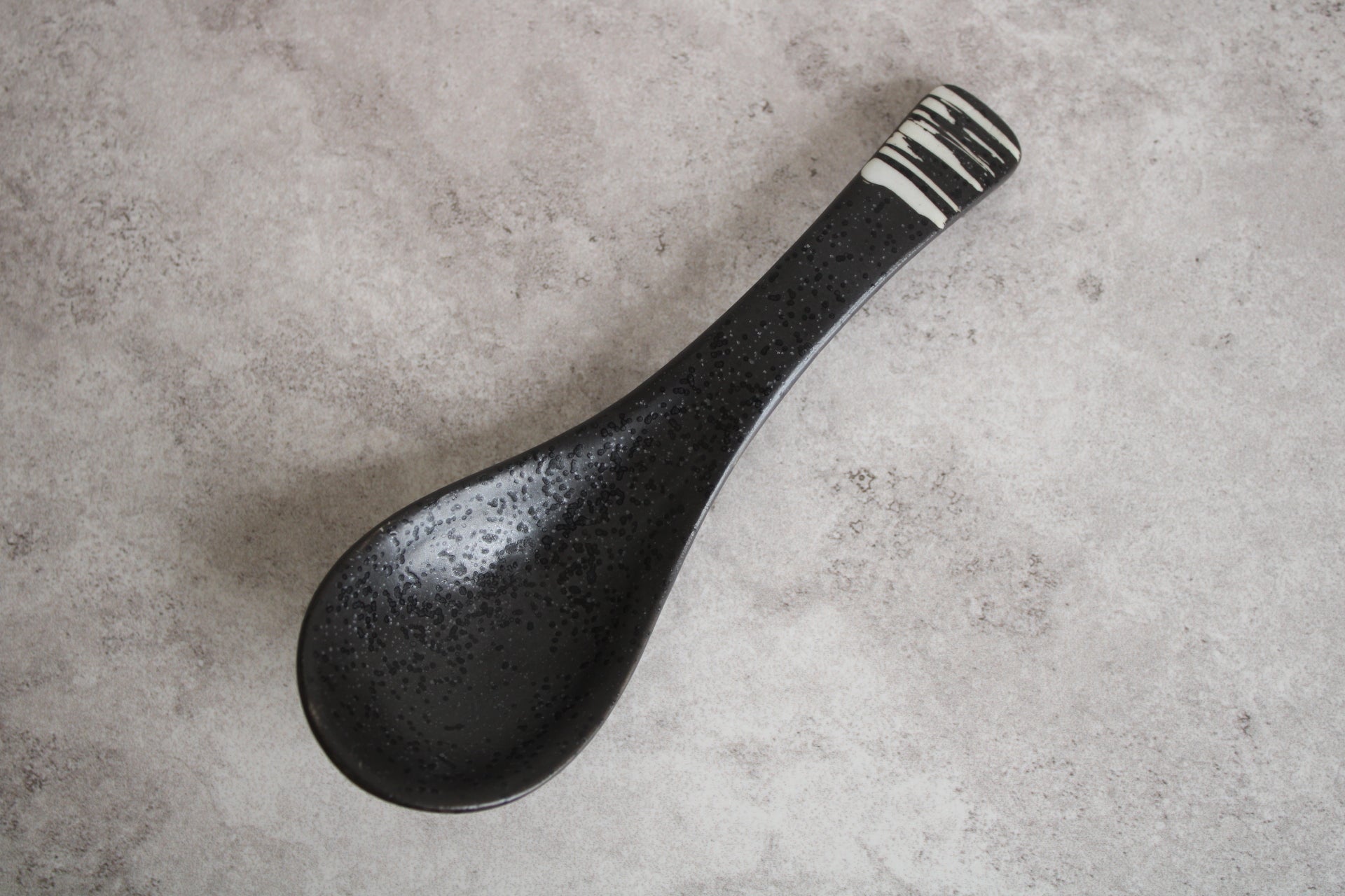Black White Ceramic Spoon - 14cm