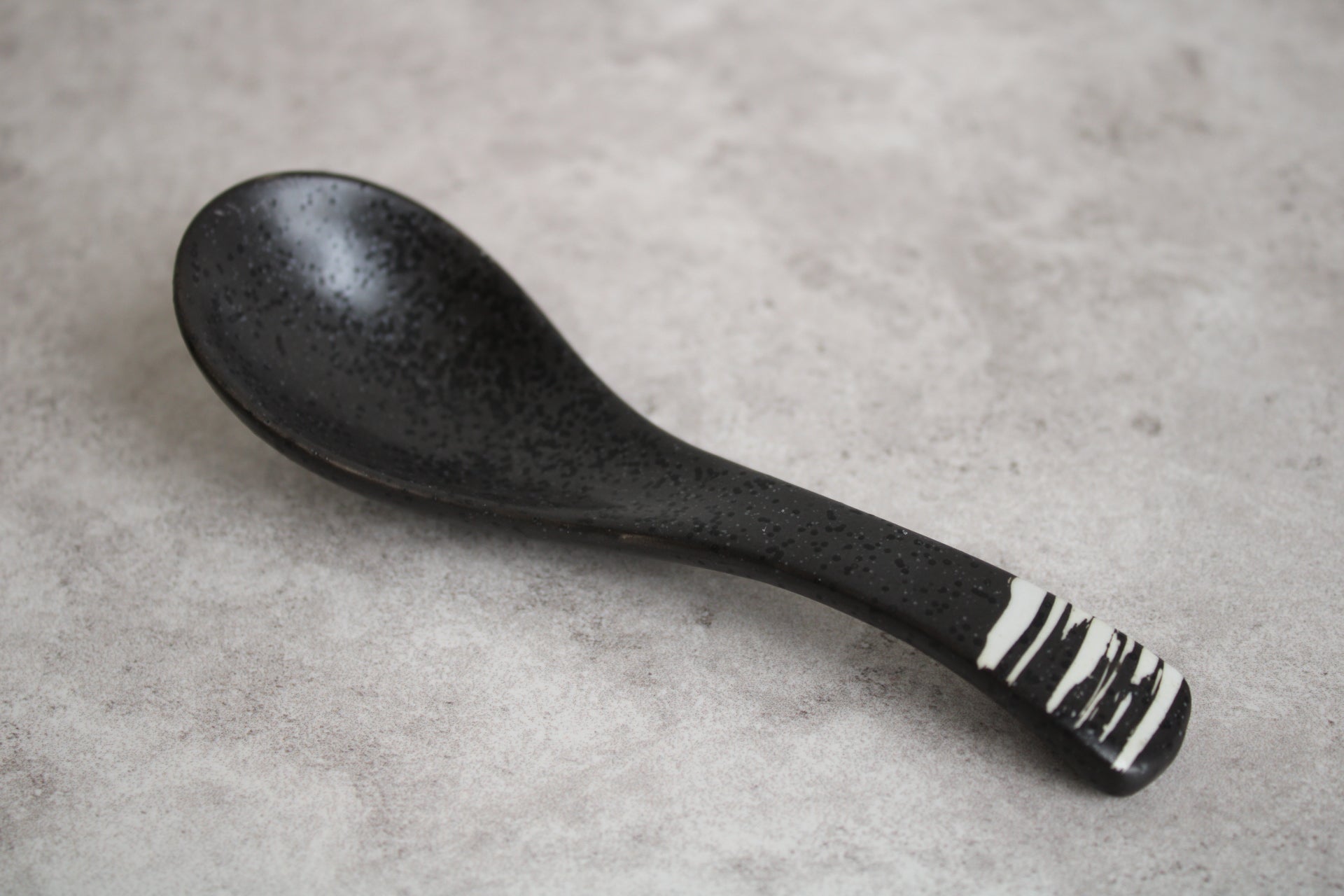 Black White Ceramic Spoon - 14cm