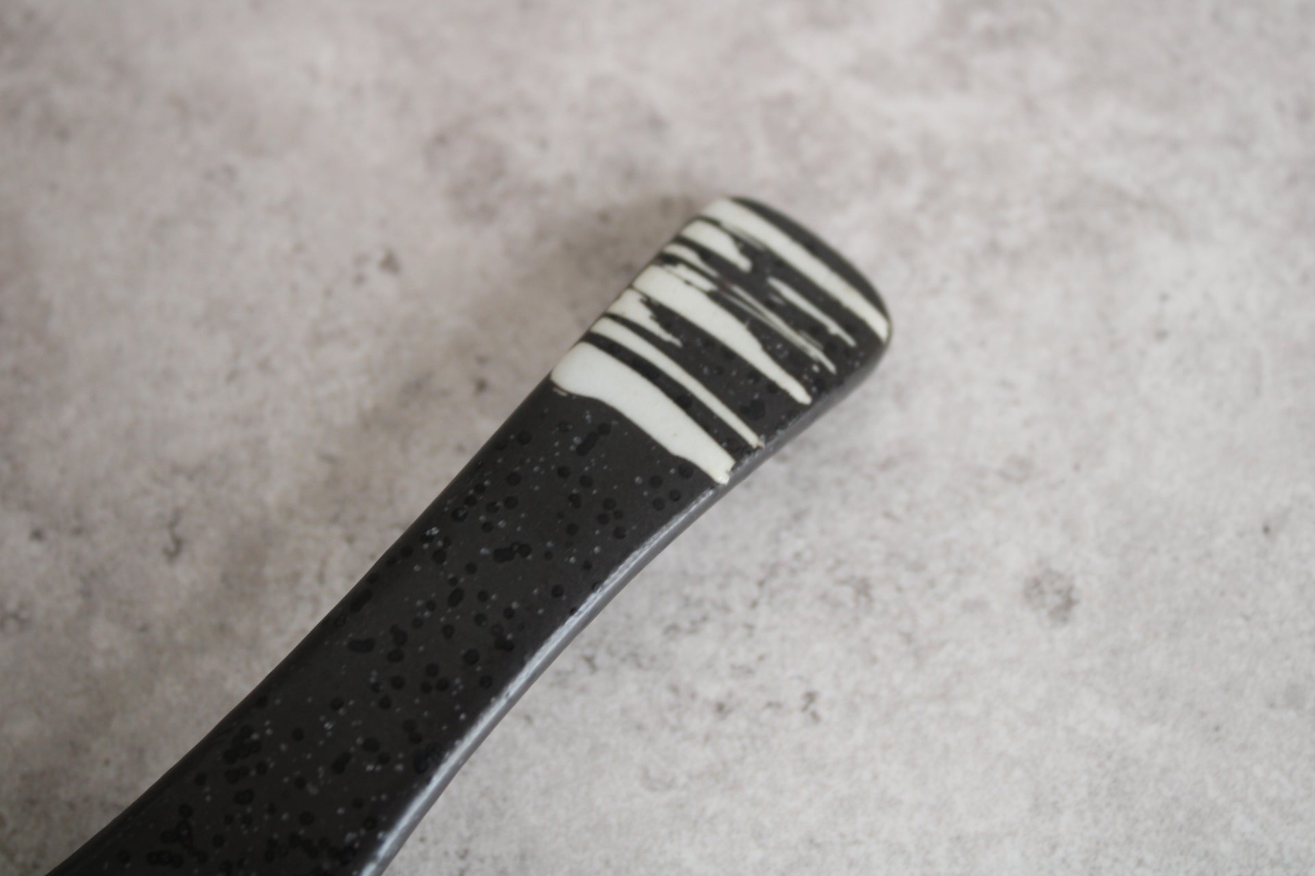 Black White Ceramic Spoon - 14cm