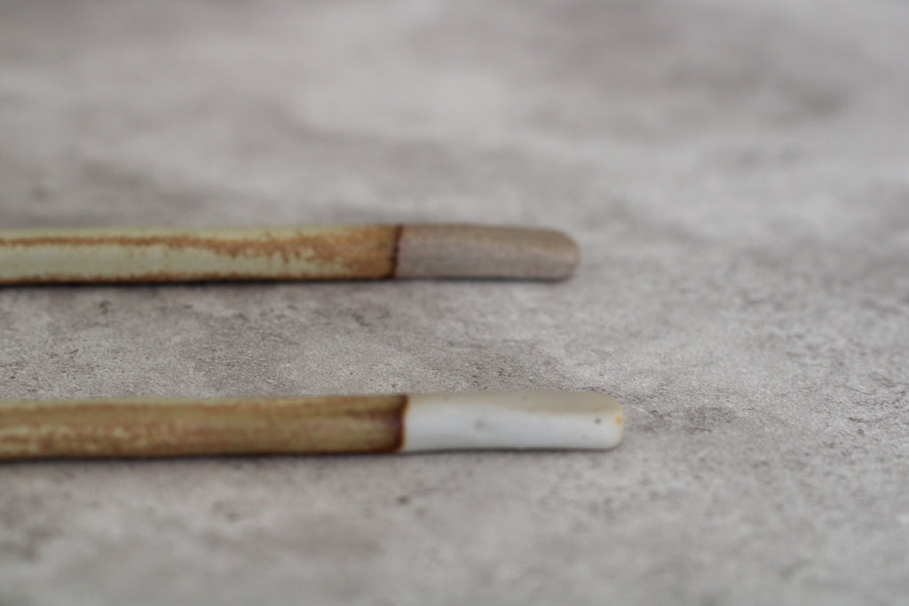 Beige and Cream Ceramic Spoons, Set of 2 - 14cm