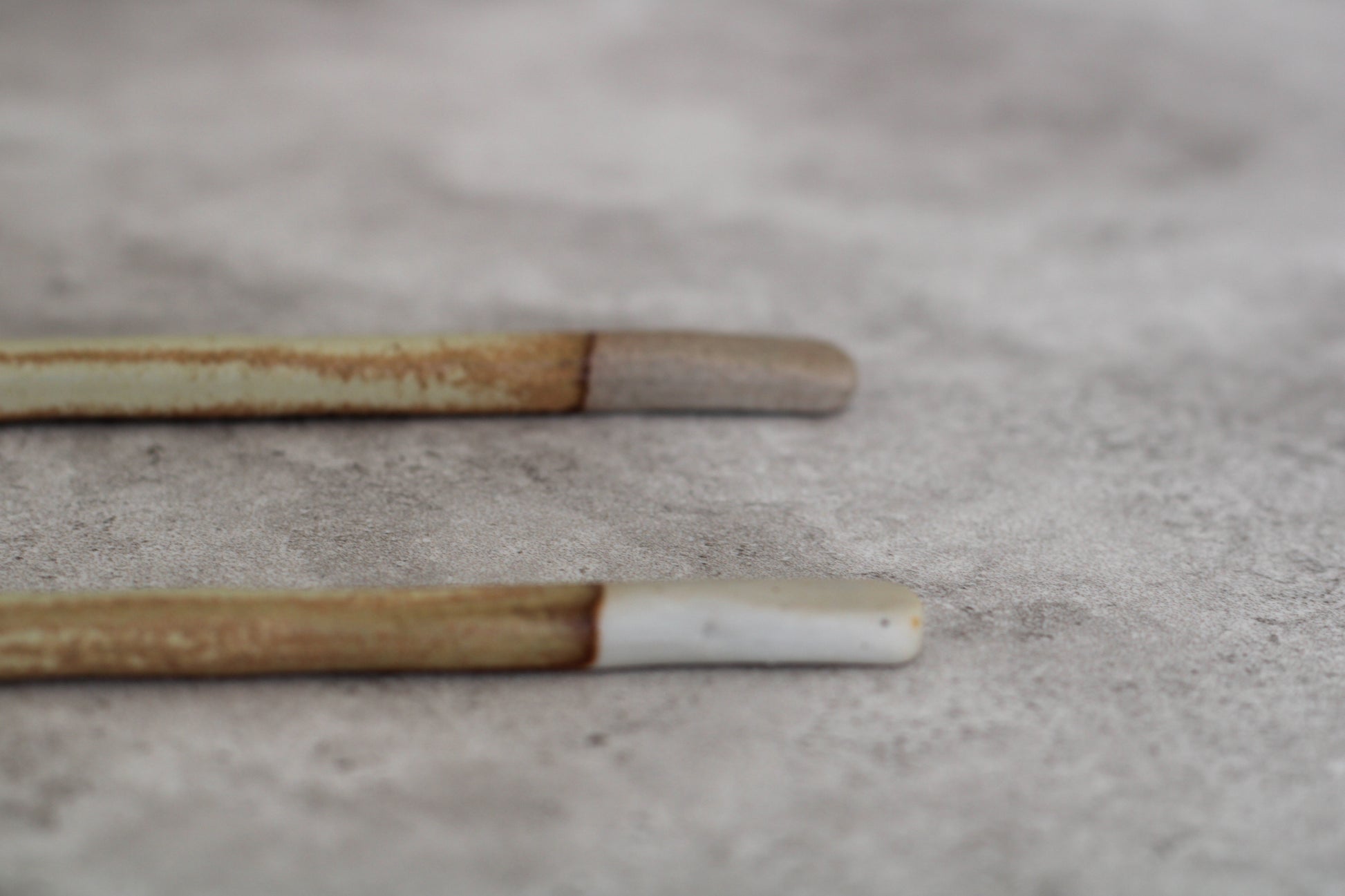 Beige and Cream Ceramic Spoons, Set of 2 - 14cm