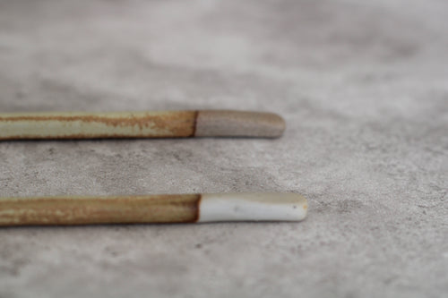 Beige and Cream Ceramic Spoons, Set of 2 - 14cm