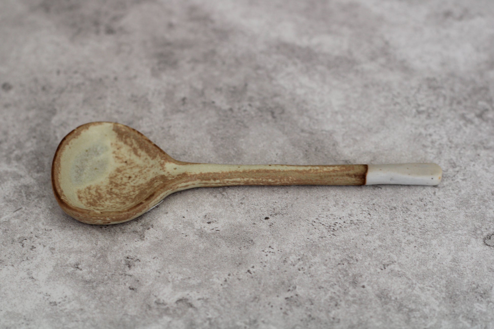Beige and Cream Ceramic Spoons, Set of 2 - 14cm