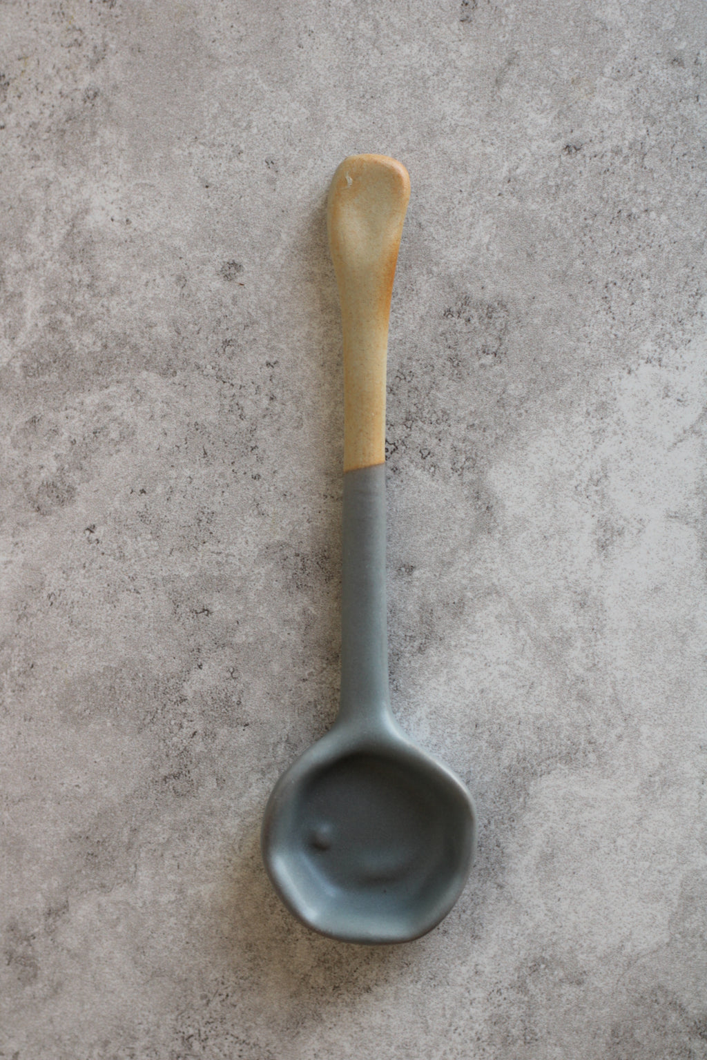 Grey Dual Texture Ceramic Spoon 16cm