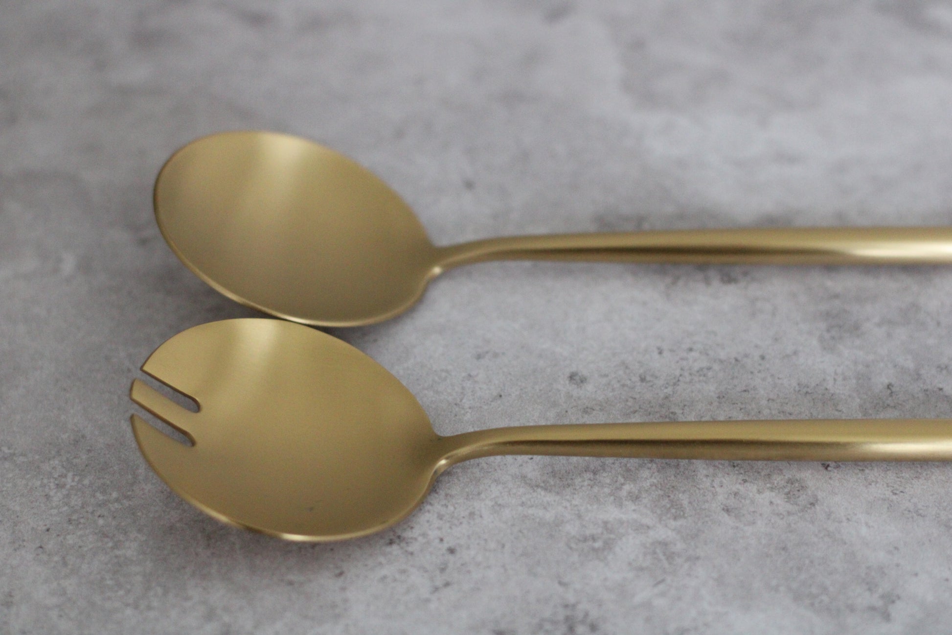 Gold Stainless Steel Salad Servers - 30cm length
