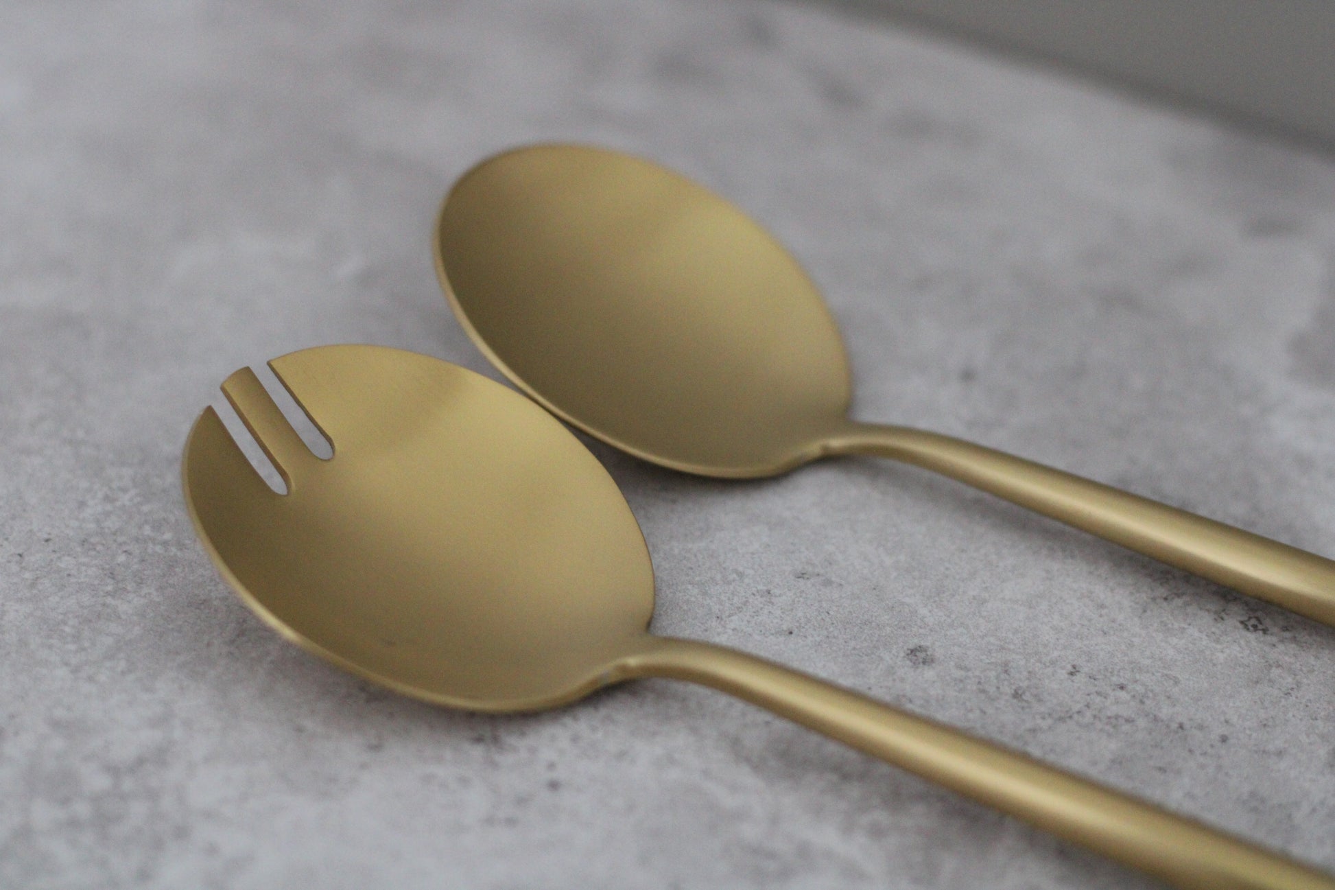 Gold Stainless Steel Salad Servers - 30cm length