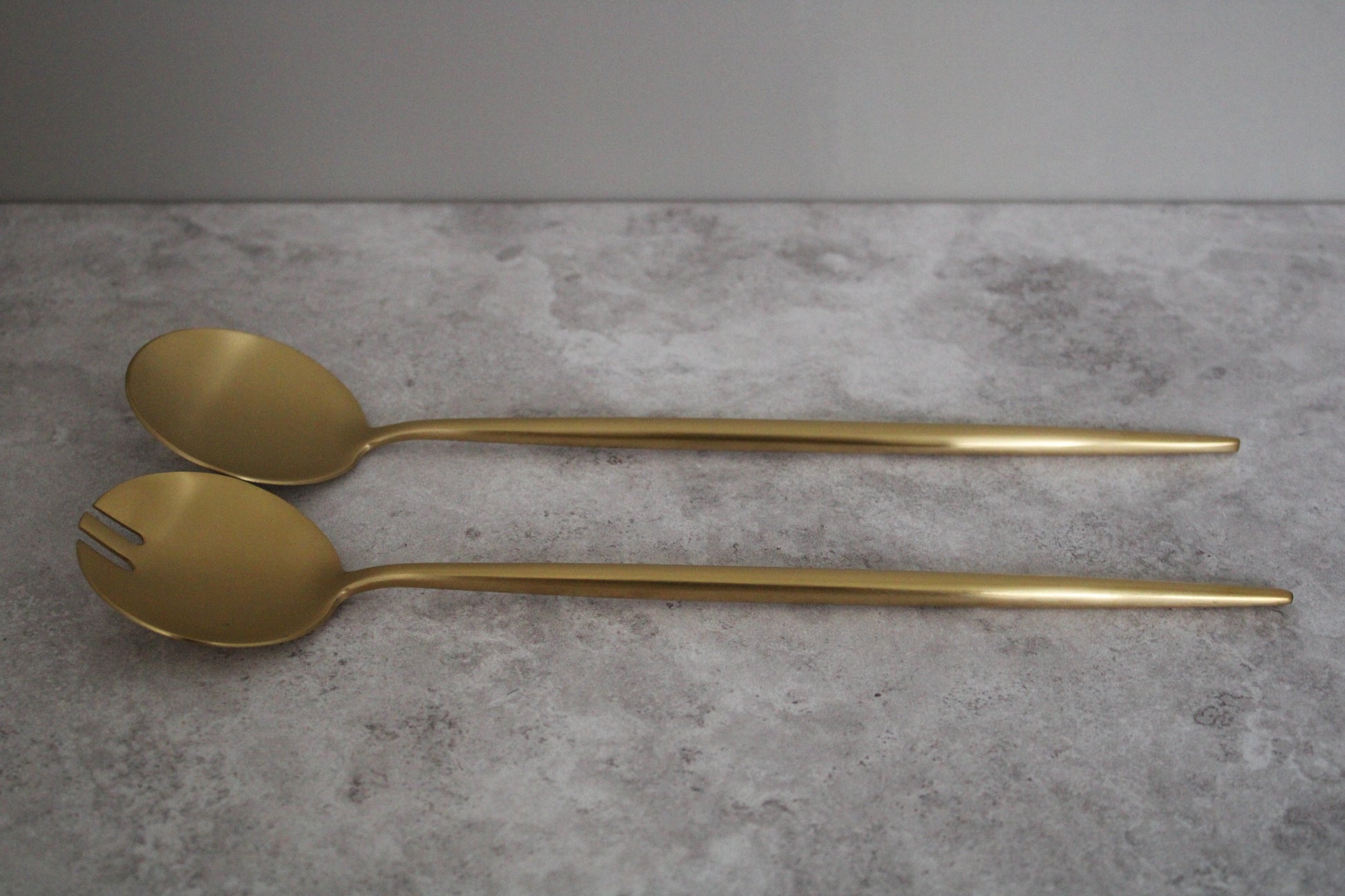 Gold Stainless Steel Salad Servers - 30cm length
