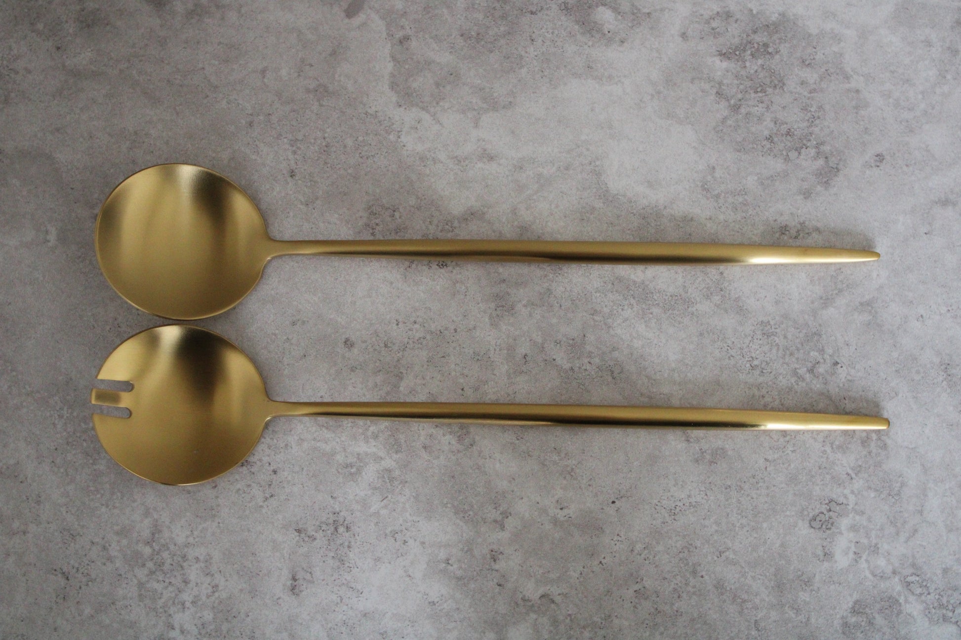 Gold Stainless Steel Salad Servers - 30cm length