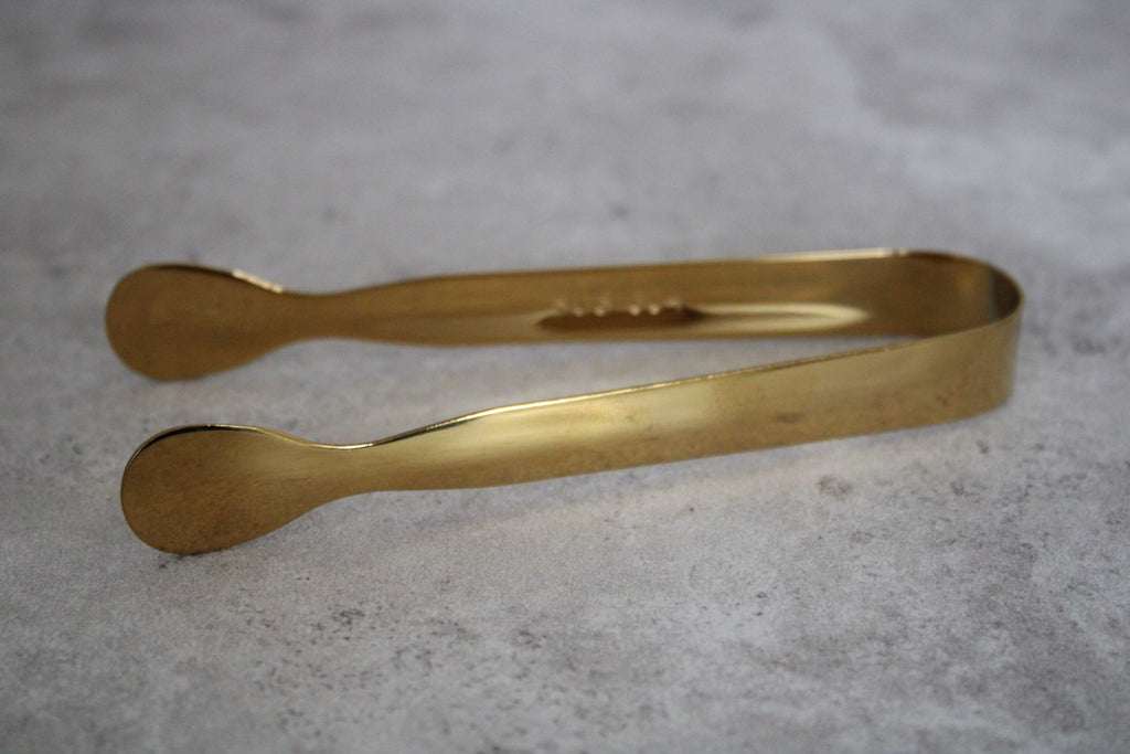 Gold Small Stainless Steel Serving Tongs - 11cm