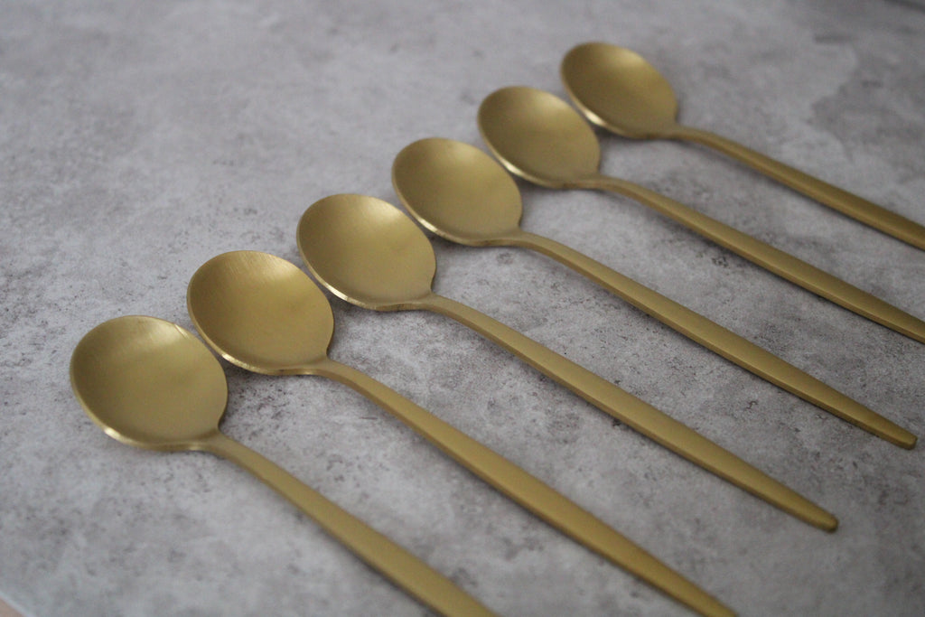 Gold Stainless Steel Teaspoons - Set of 6