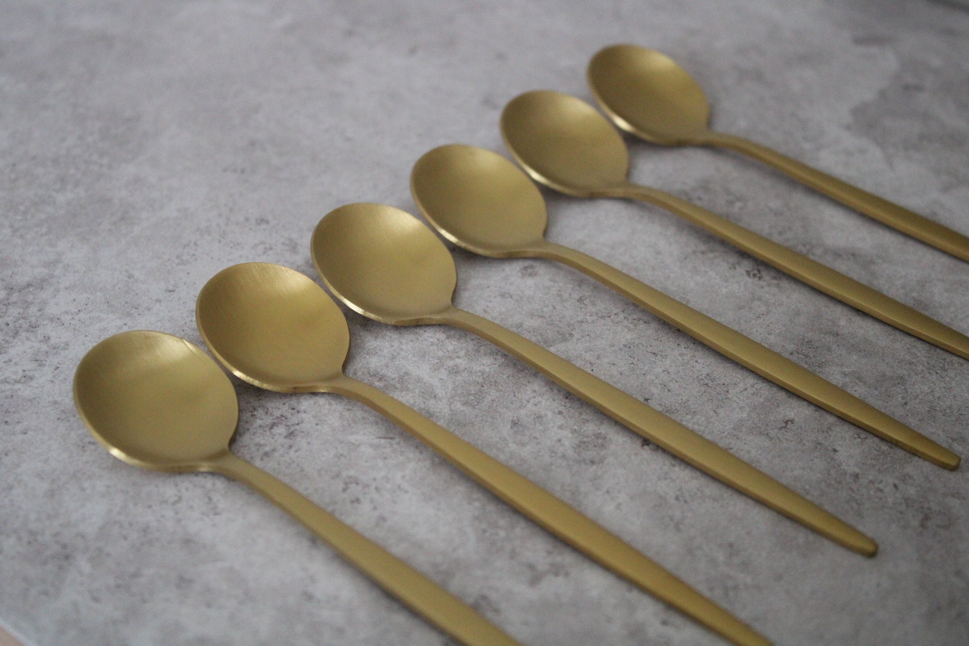 Gold Stainless Steel Teaspoons - Set of 6