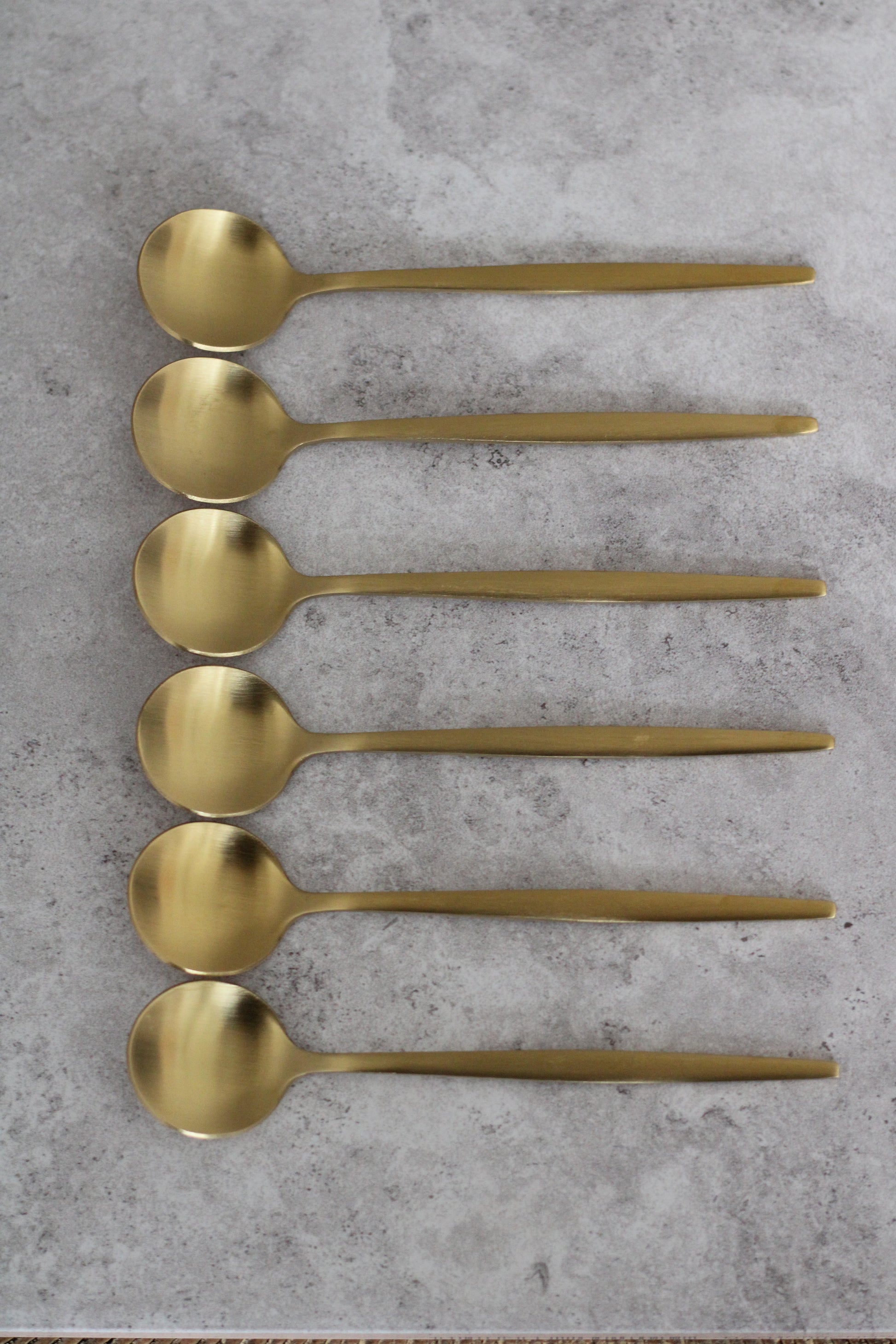 Gold Stainless Steel Teaspoons - Set of 6
