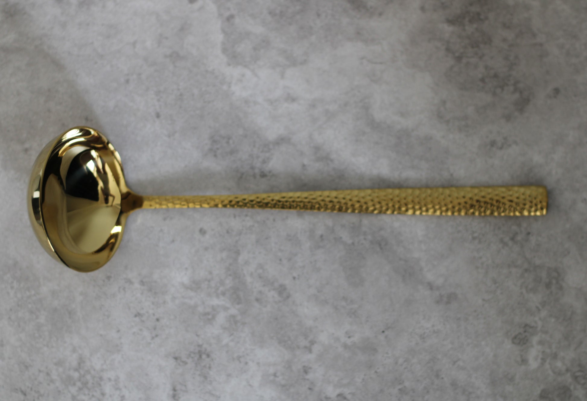 Stainless Steel Gold Textured Ladle - Extra Large - 30x8cm