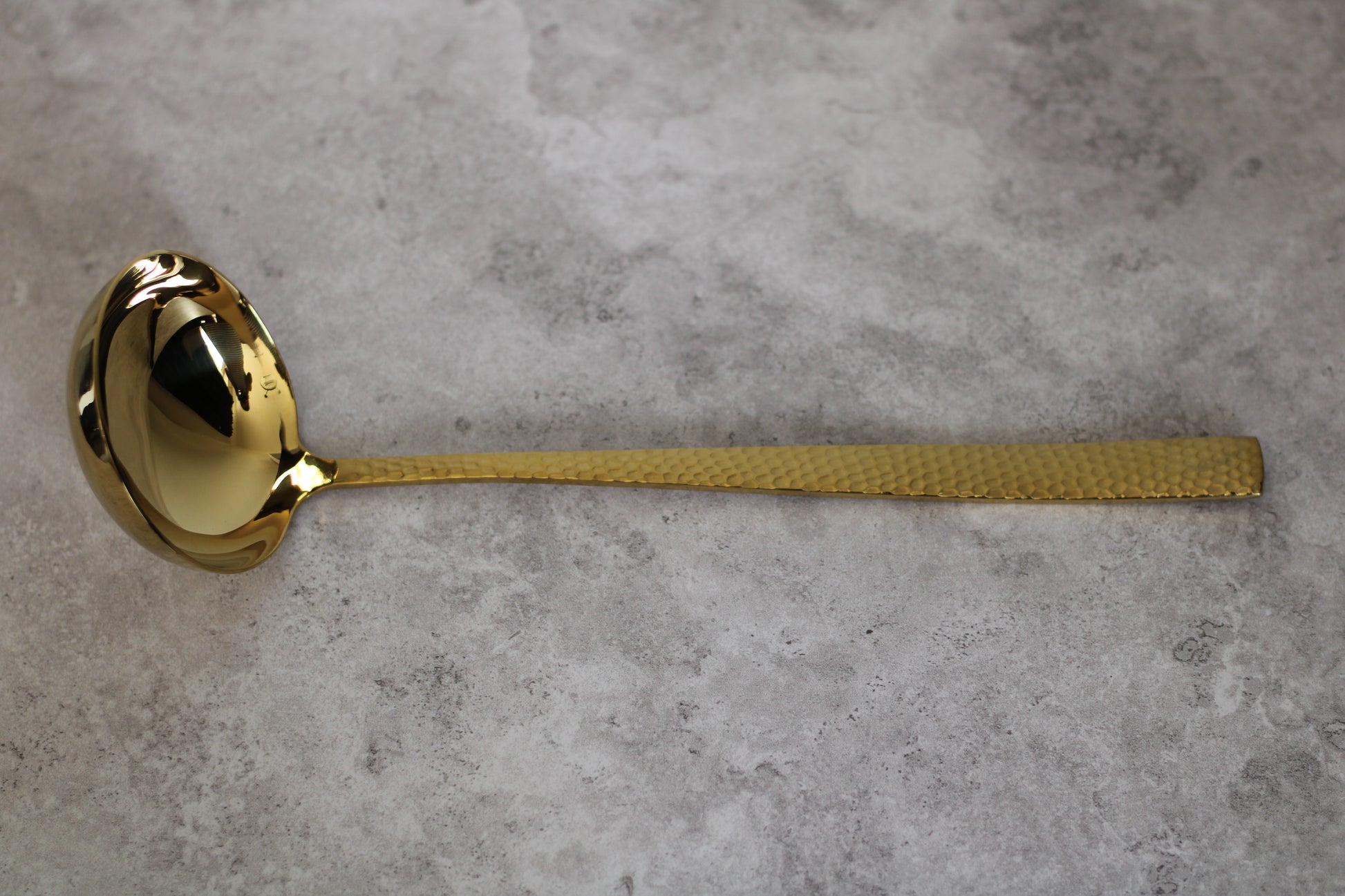 Stainless Steel Gold Textured Ladle - Extra Large - 30x8cm