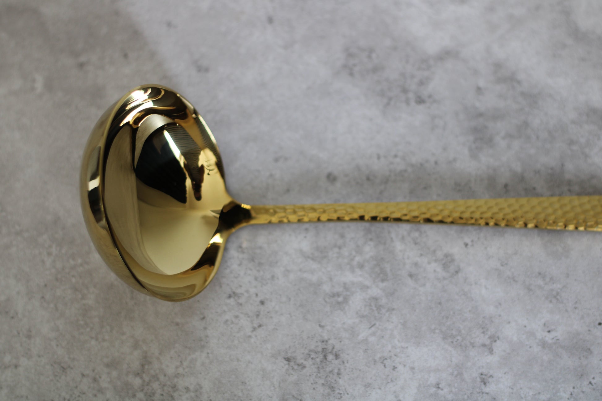 Stainless Steel Gold Textured Ladle - Extra Large - 30x8cm