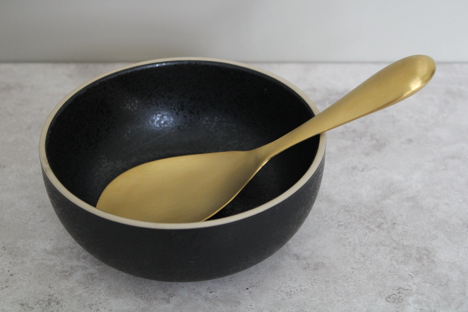 Gold Stainless Steel extra wide Serving Spoon - 20x7cm
