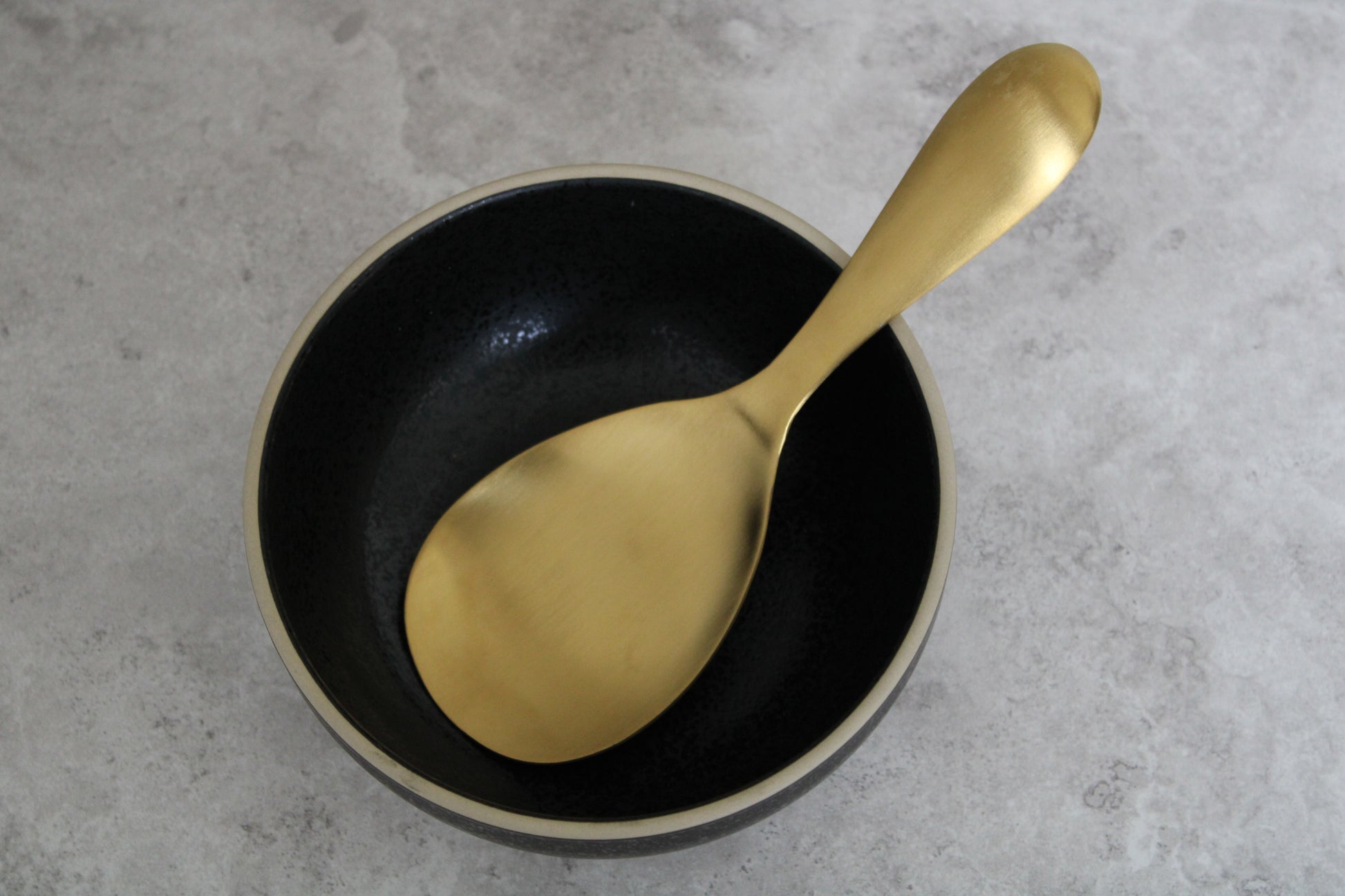 Gold Stainless Steel extra wide Serving Spoon - 20x7cm