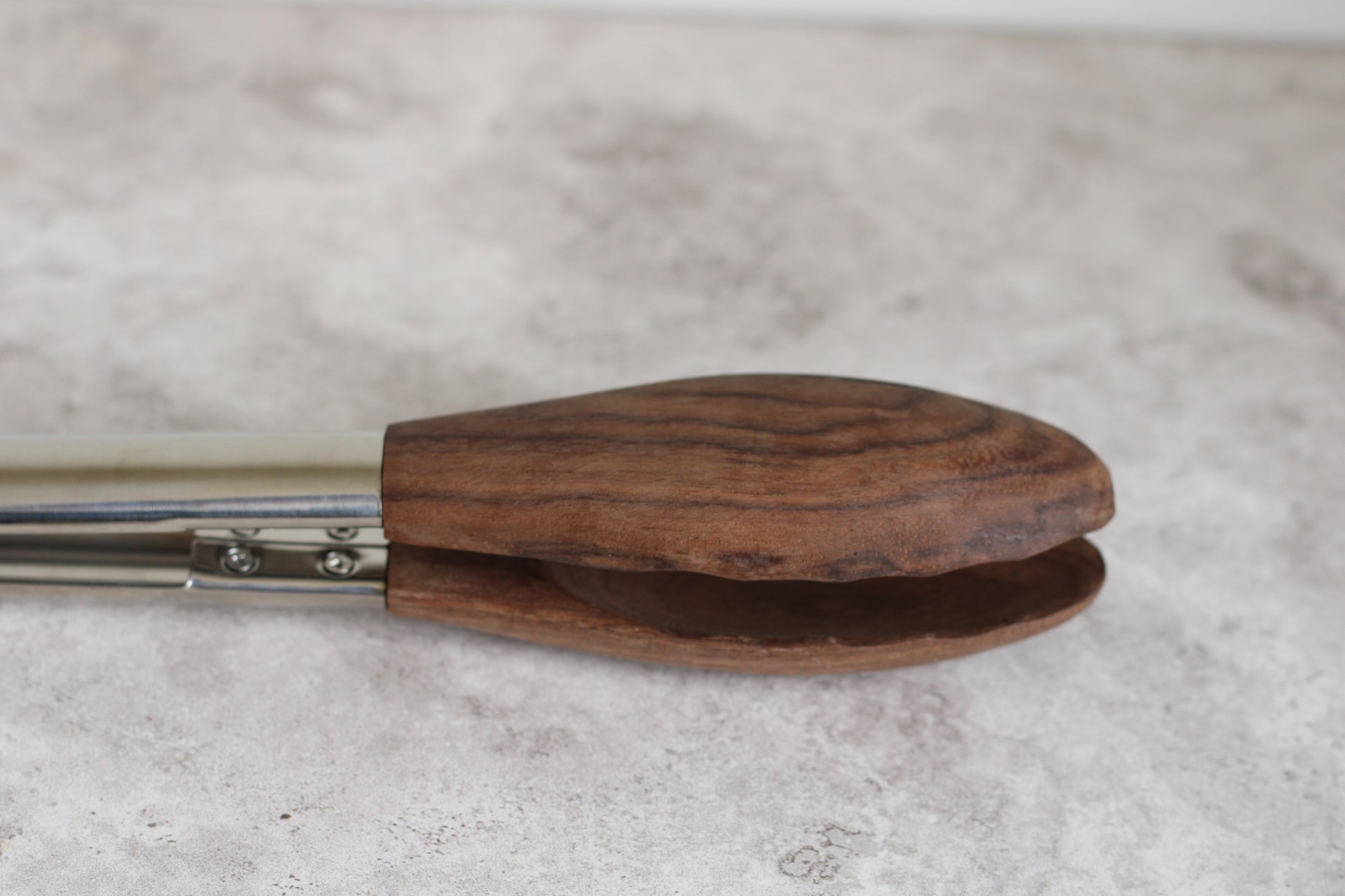 Dark Wood and Stainless Steel Serving Tongs 30cm