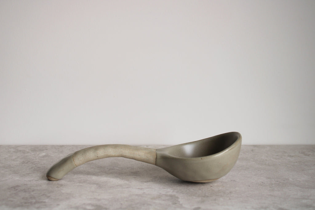Extra Large Ceramic Soup Ladle Beige
